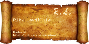 Rikk Lavínia névjegykártya